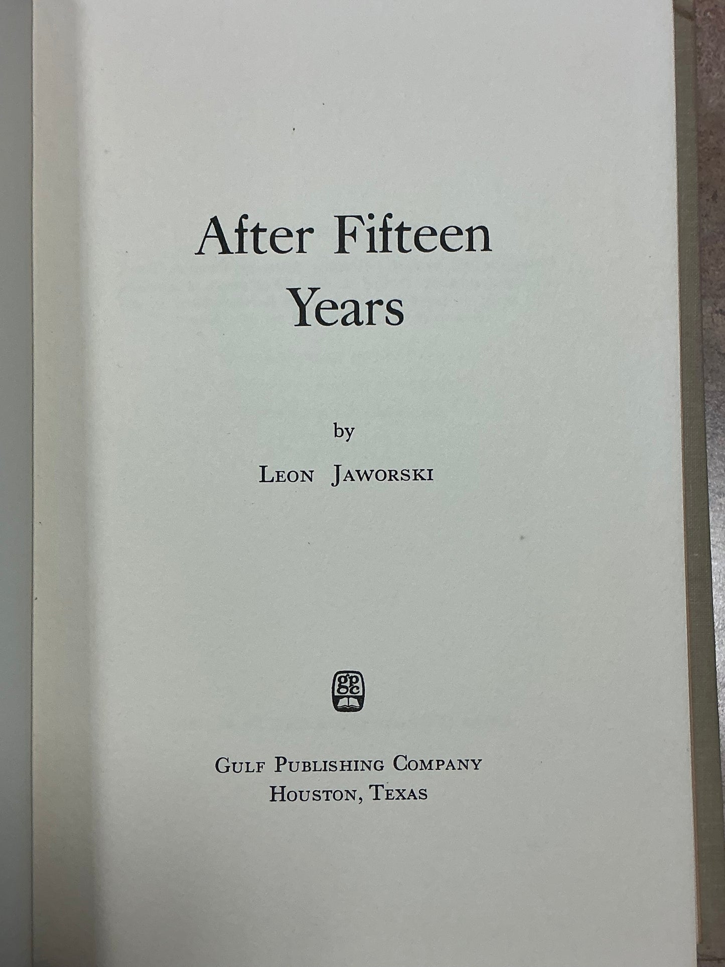 After Fifteen Years