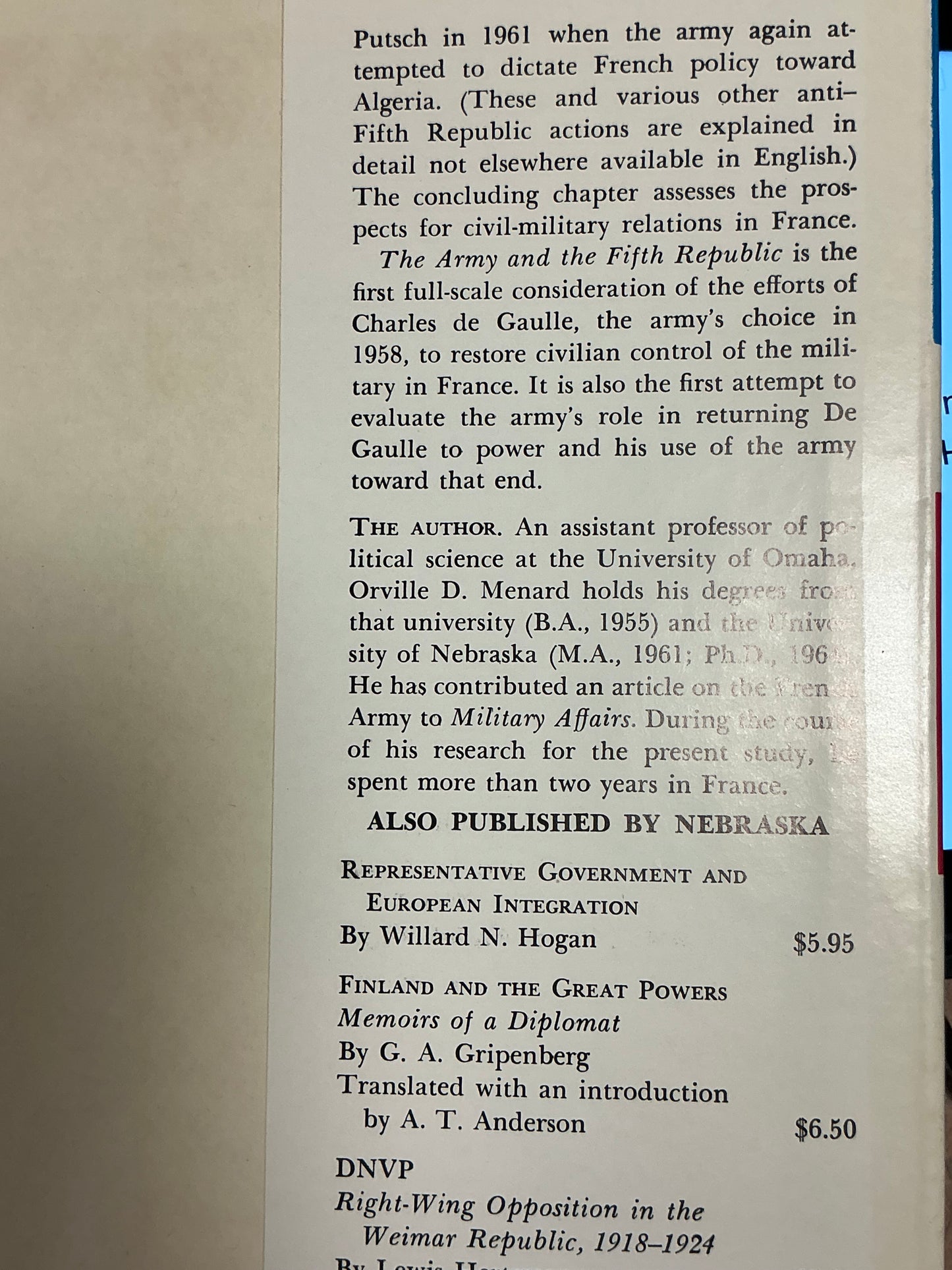 The Army and the Fifth Republic