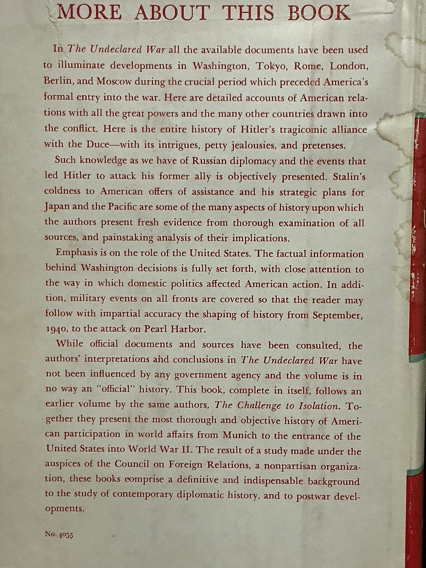 The Undeclared War 1940-1941