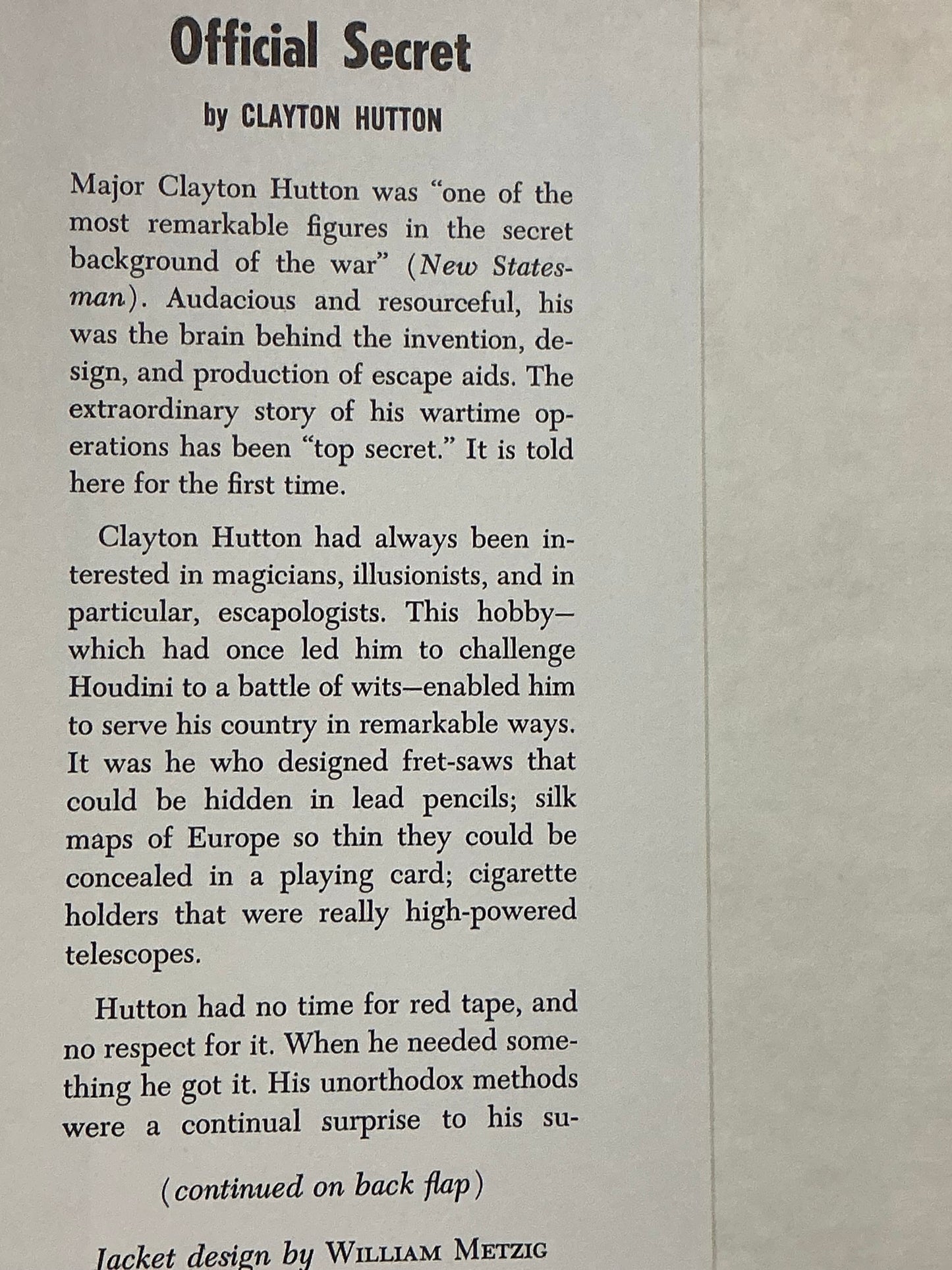 Official Secret by Clayton Hutton