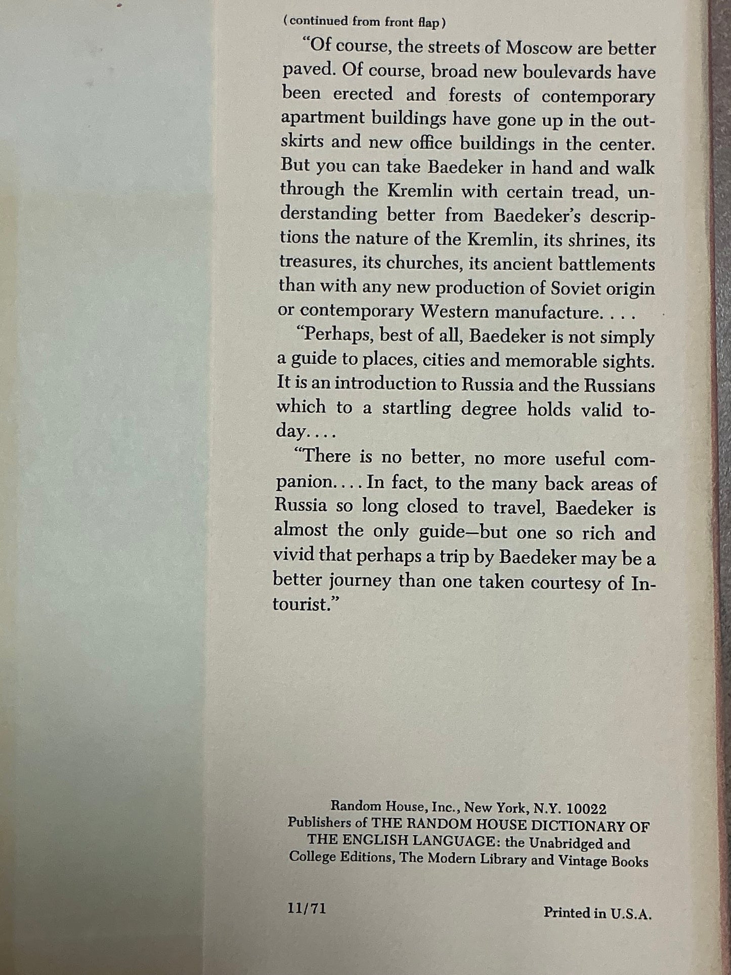 Russia a Handbook for Travelers (facsimile of the 1914 edition) by Karl Baedeker
