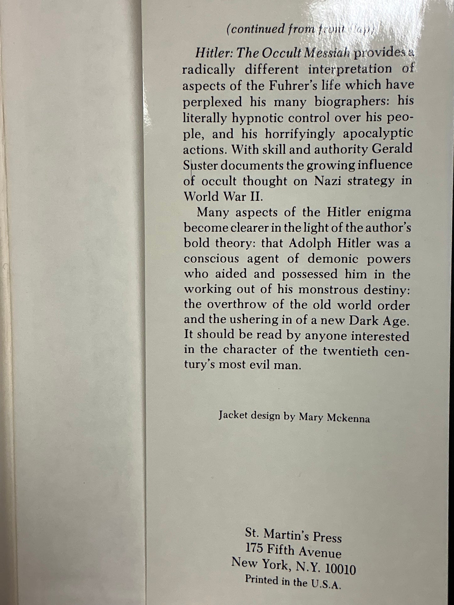 Hitler: The Occult Messiah by Gerald Suster