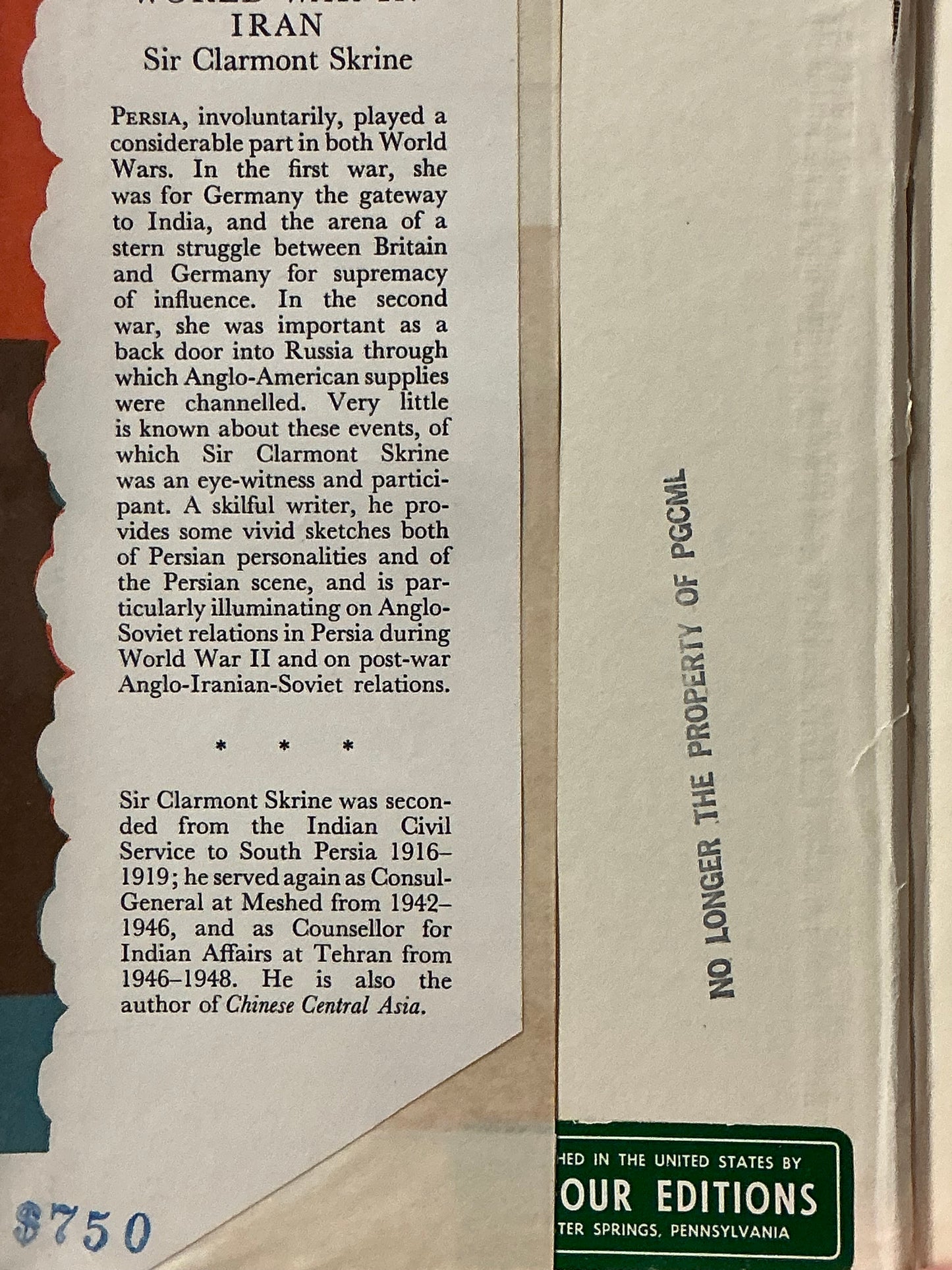 World War in Iran by Clarmont Skrine