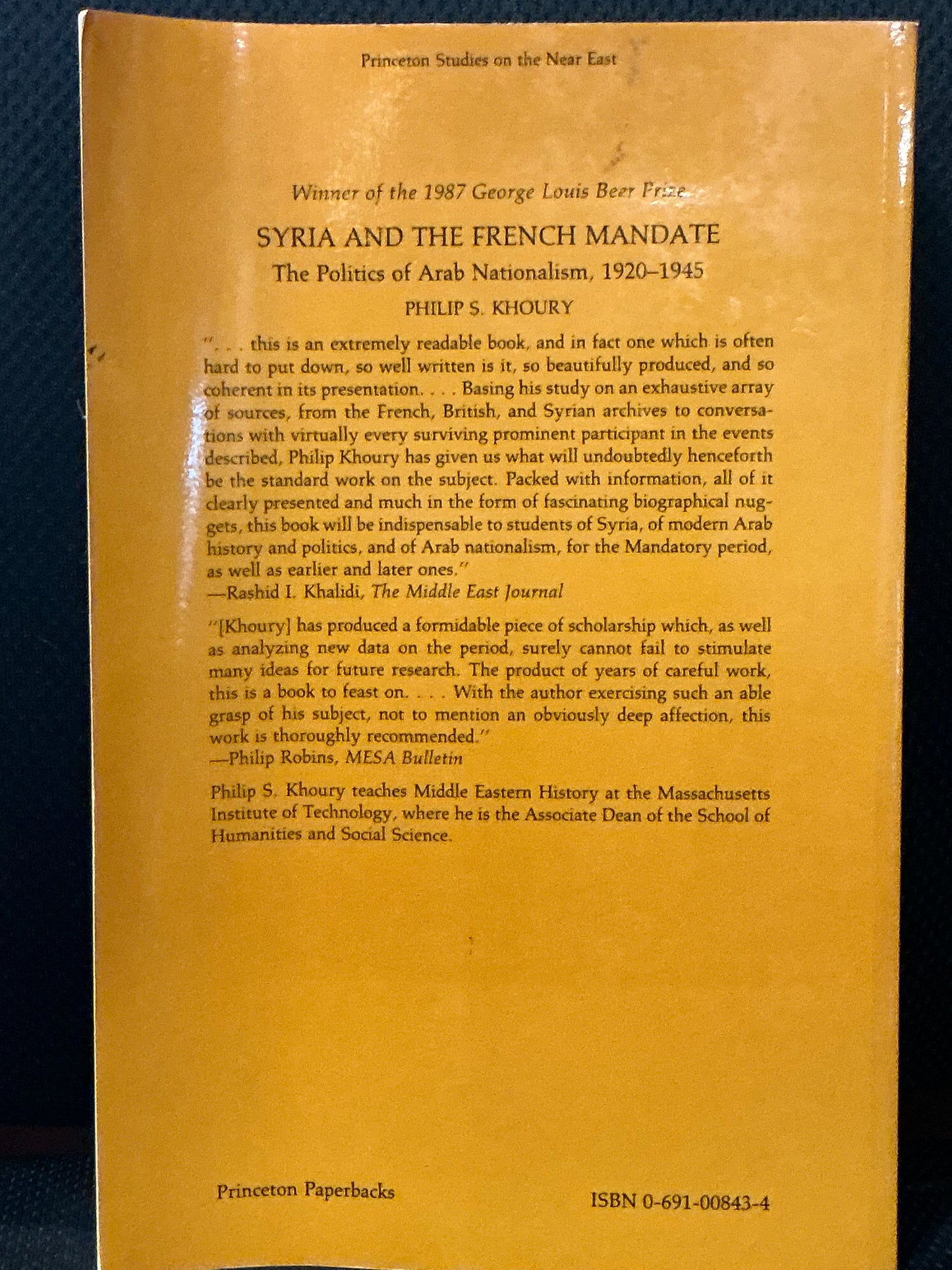 Syria and the French Mandate by Philip Khoury