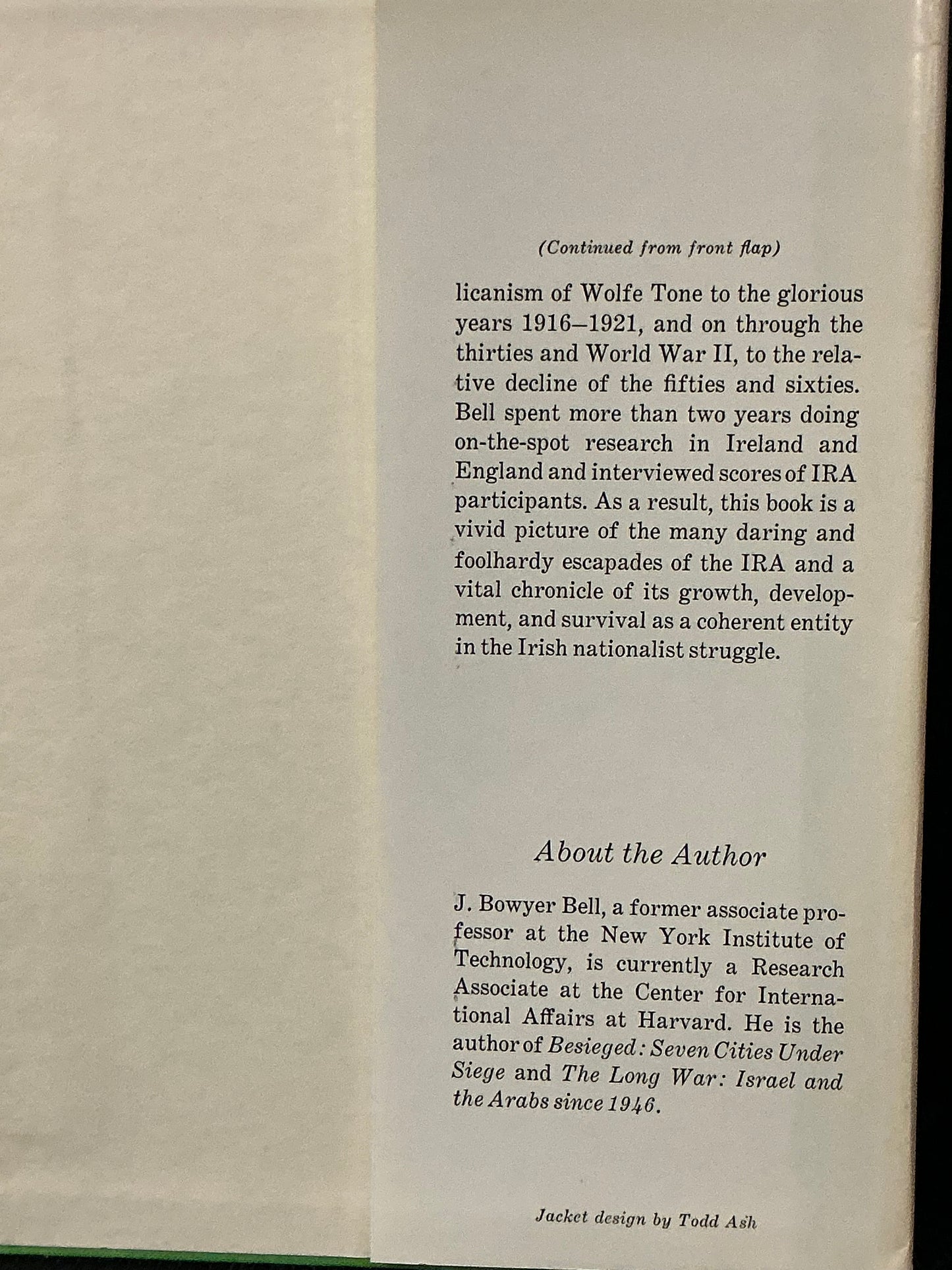 The Secret Army the IRA 1916-1970 by J. Bowyer Bell