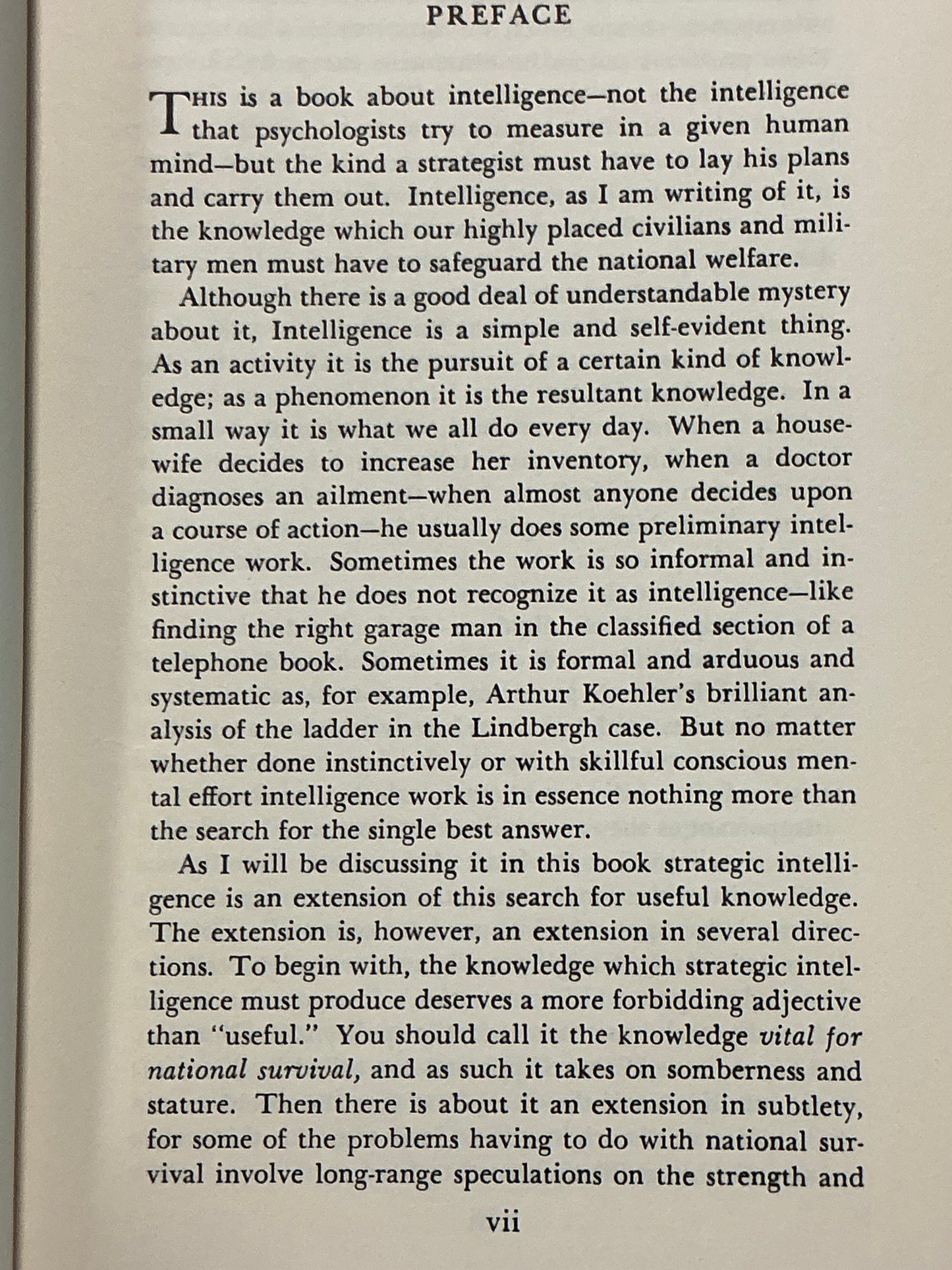 Strategic Intelligence by Sherman Kent