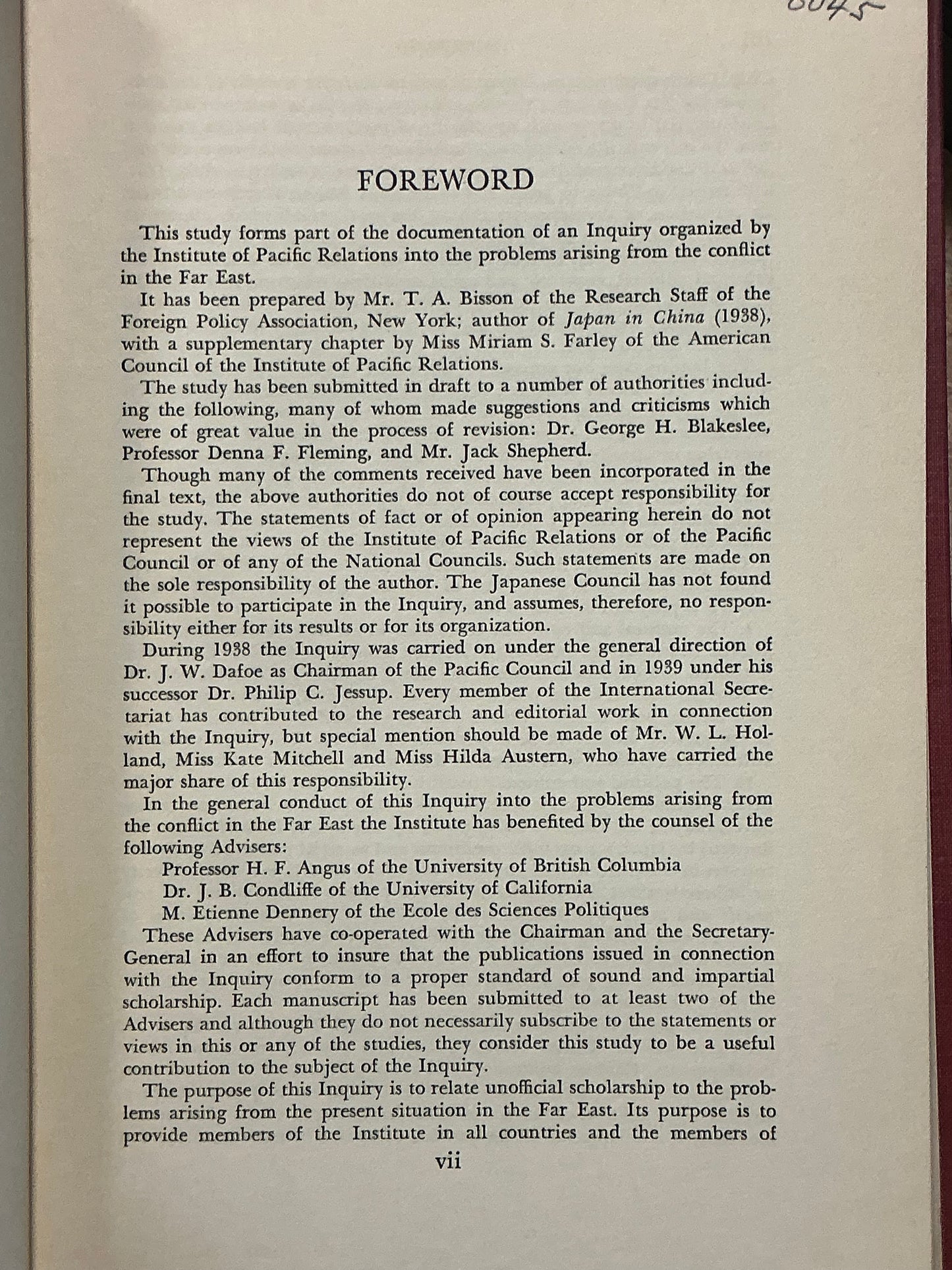 American Policy in the Far East by Bisson and Farley