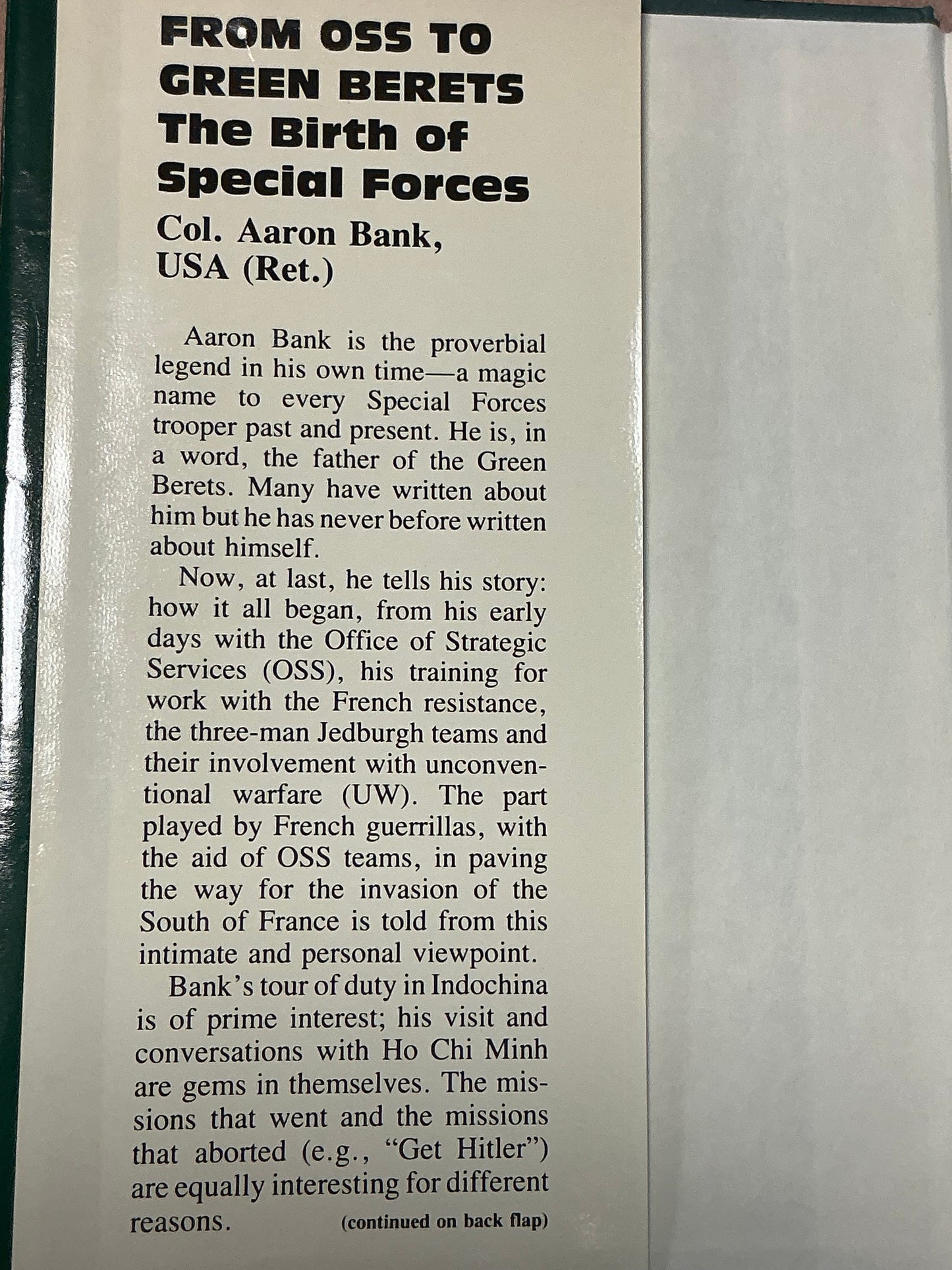 From OSS to Green Berets by Aaron Bank