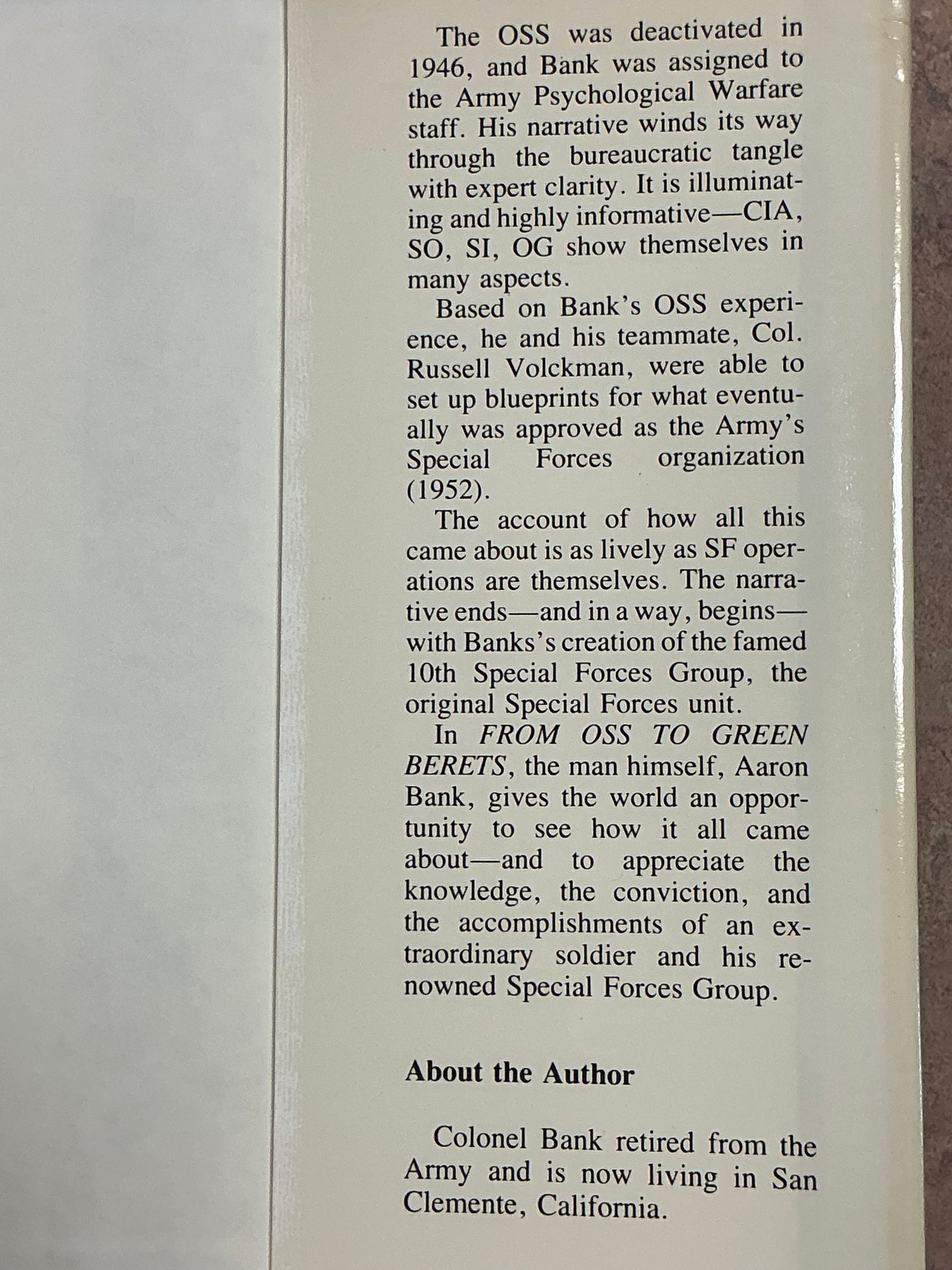 From OSS to Green Berets by Aaron Bank