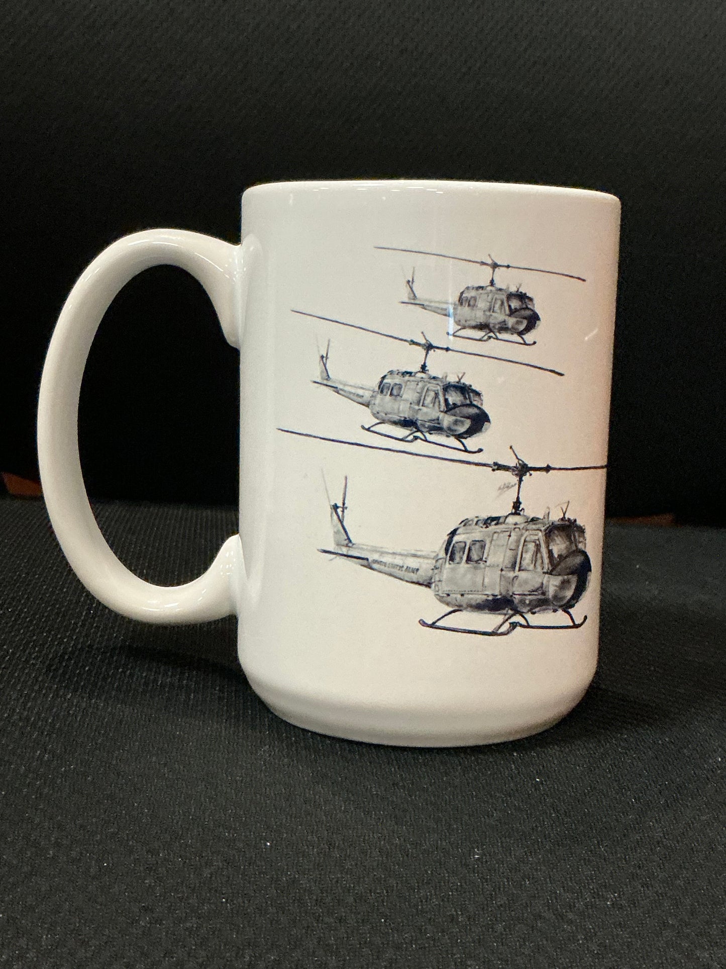 Three Hueys USAHEC Mug