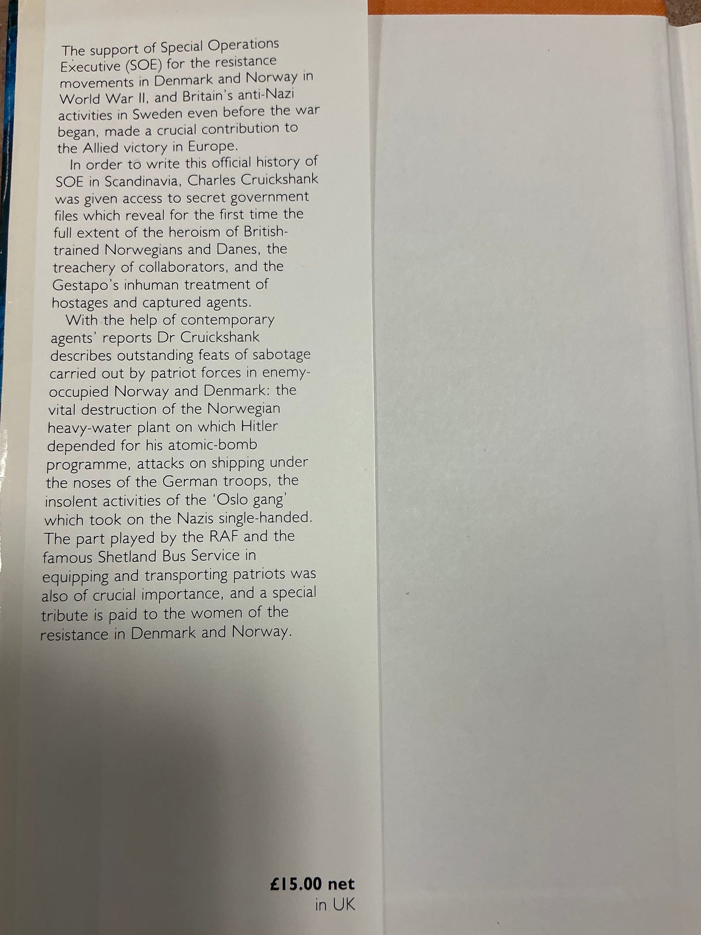 Special Operations Executive in Scandinavia by Charles Cruickshank