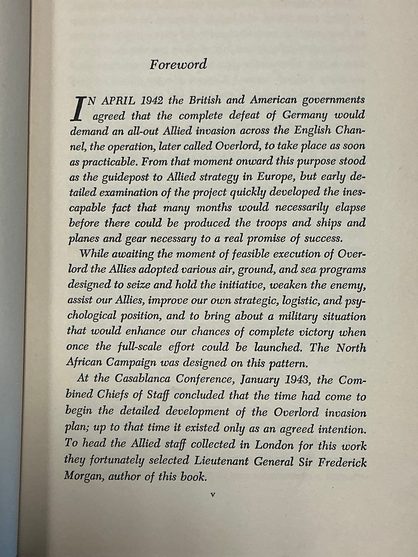 Overture to Overlord by Sir Frederick Morgan