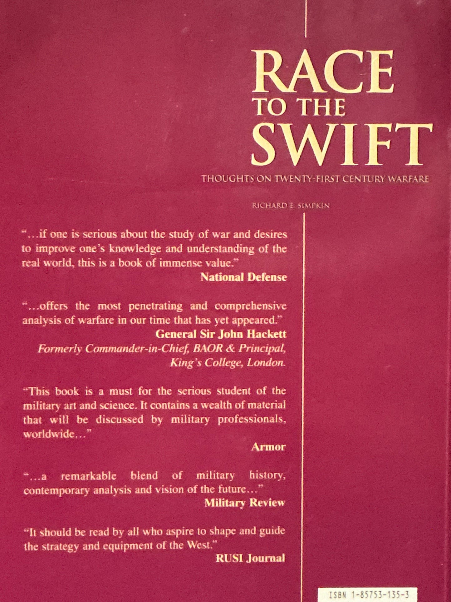 Race to the Swift by Richard Simpkin