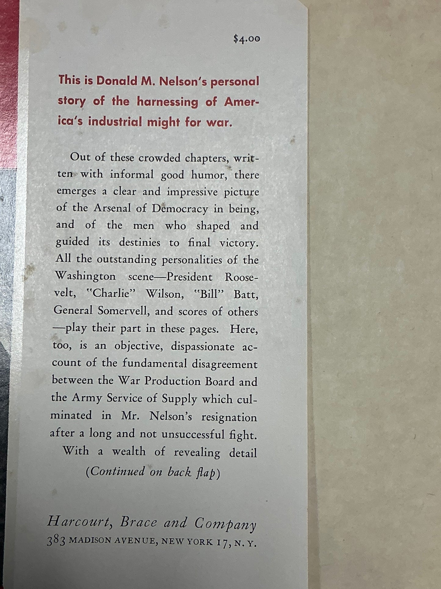 Arsenal of Democracy by Donald Nelson
