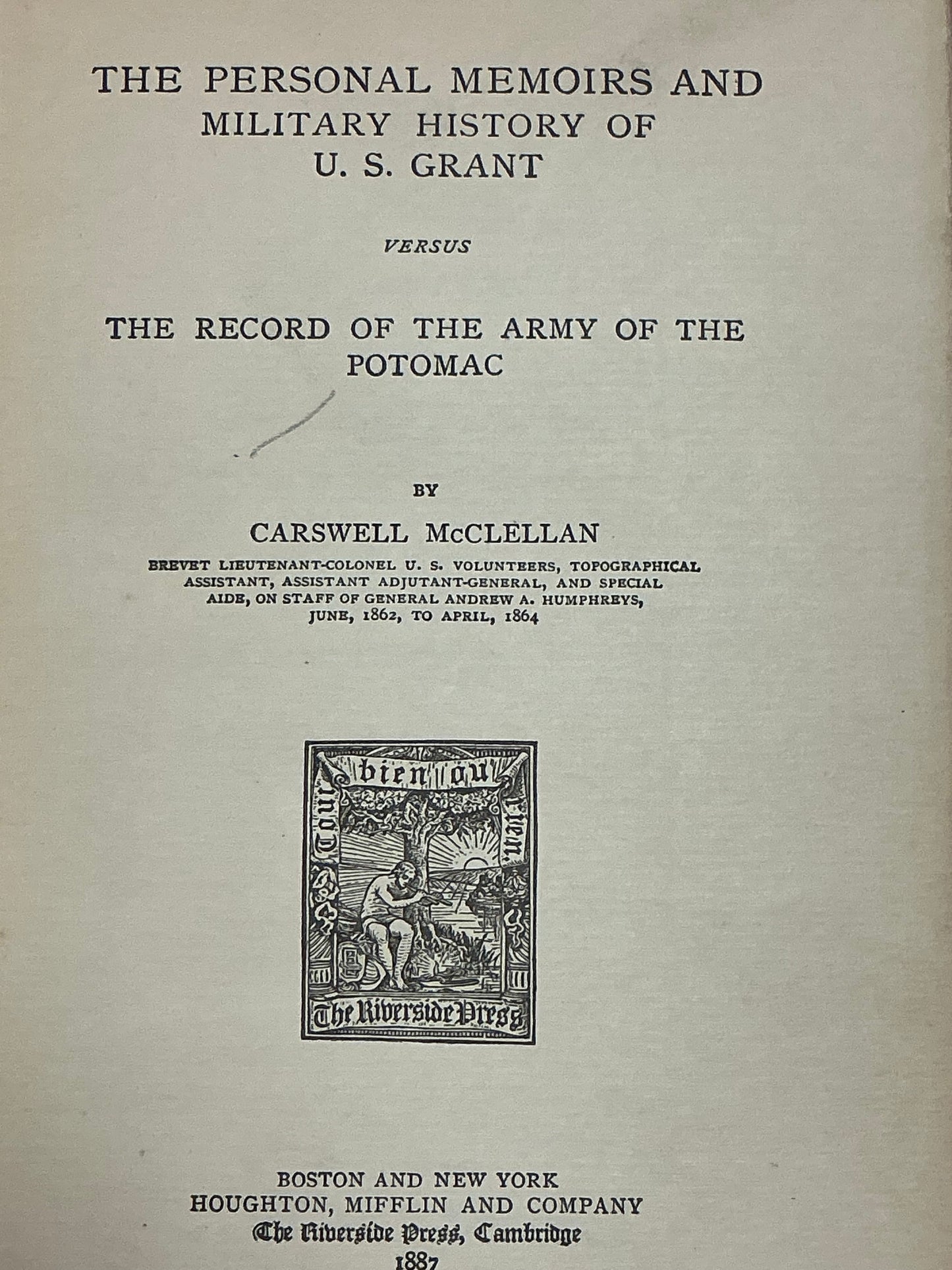 Grant Versus the Record by Carswell McClellan