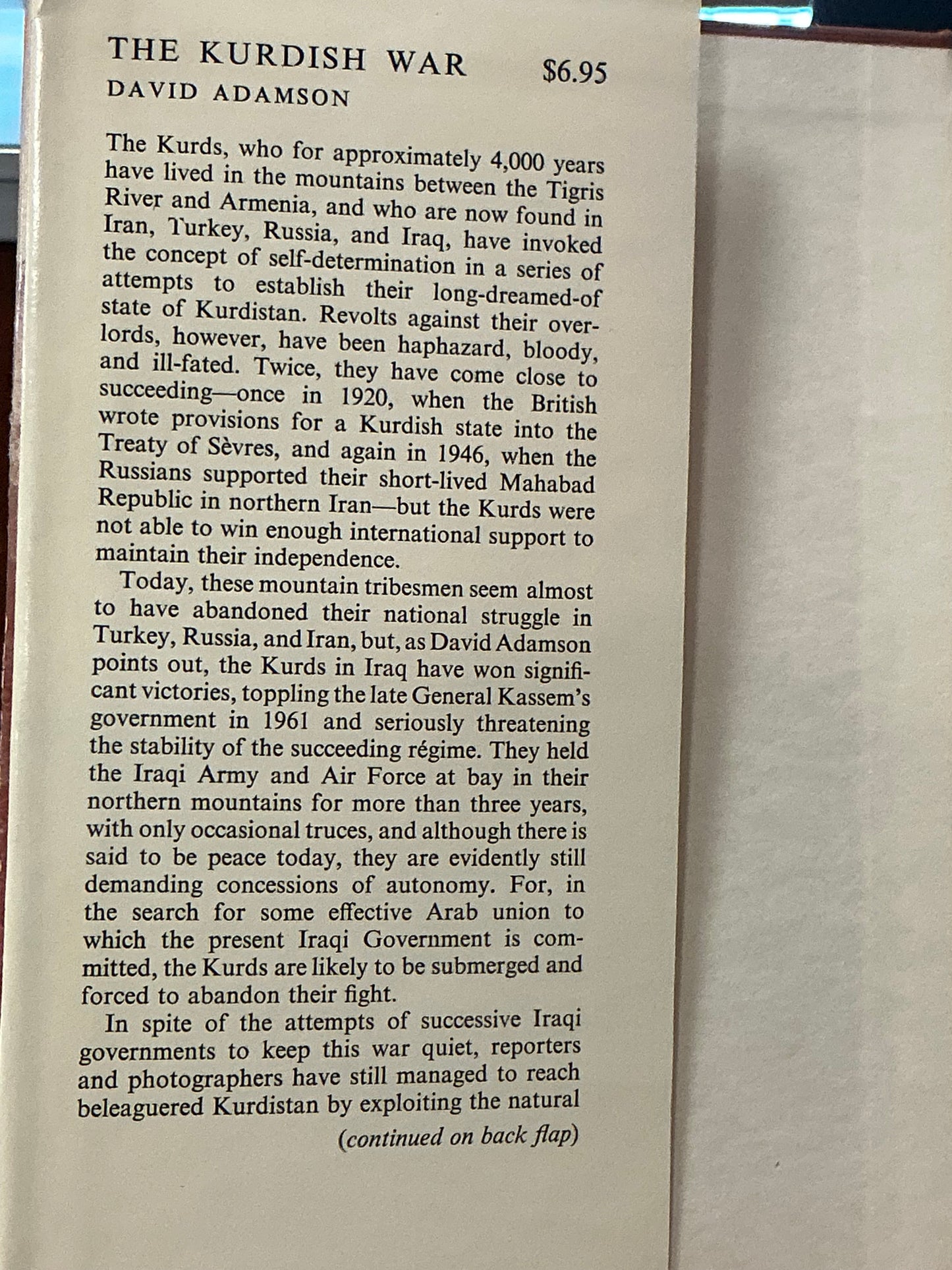 The Kurdish War by David Adamson