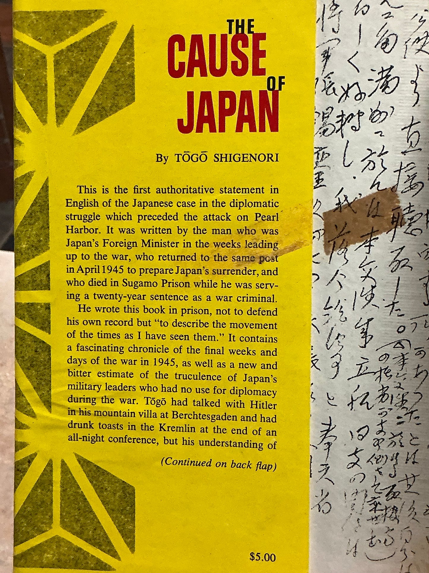 The Cause of Japan by Togo Shigenori