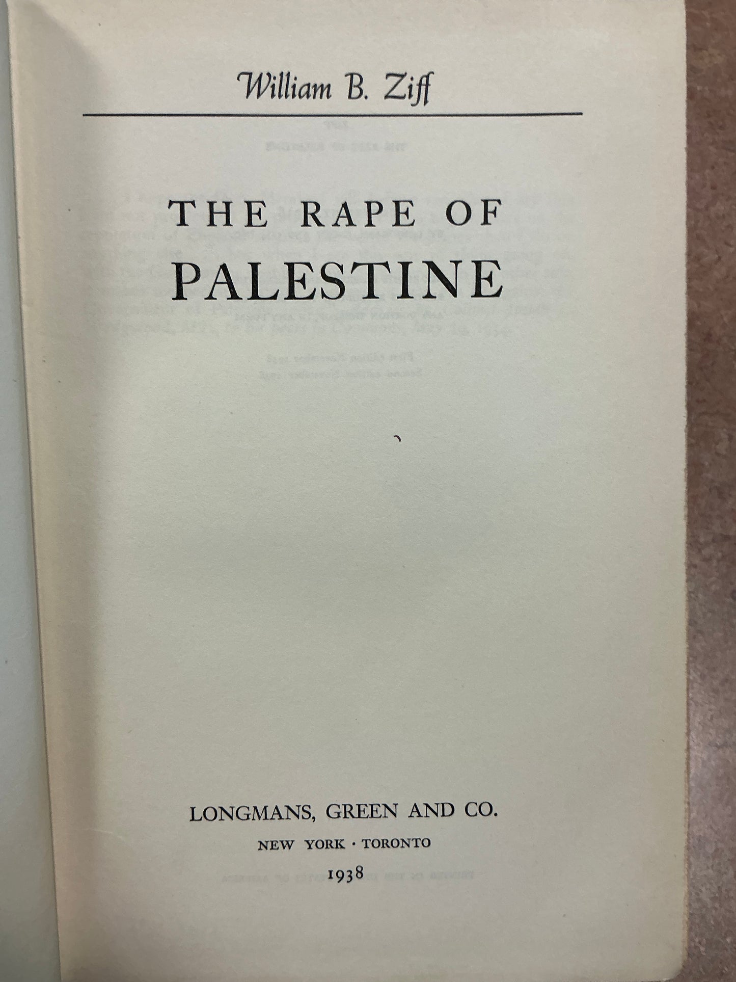 The Rape of Palestine by William Zill