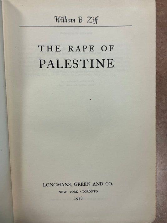 The Rape of Palestine by William Zill