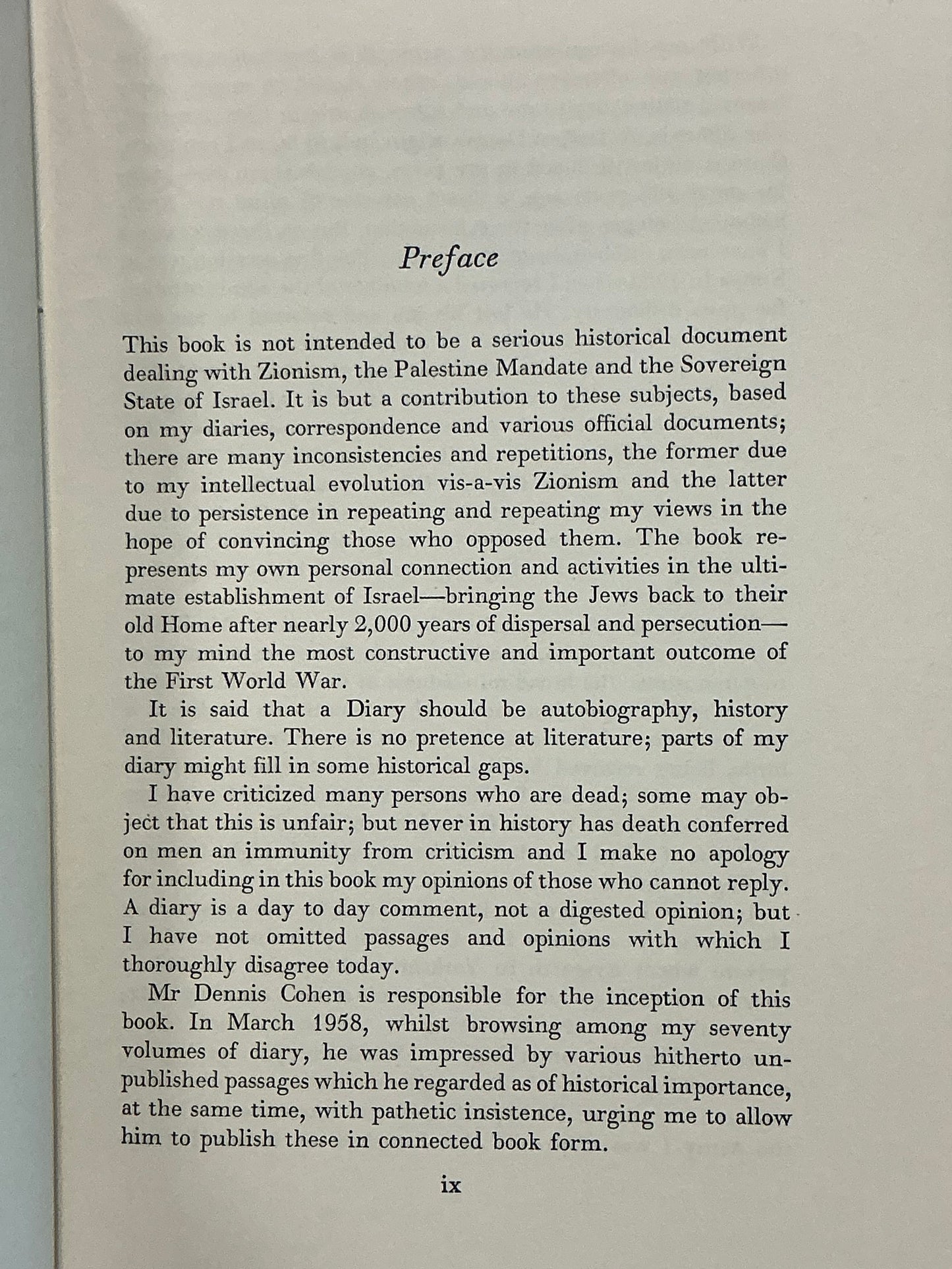 Middle East Diary 1917-1956 by R. Meinertzhagen