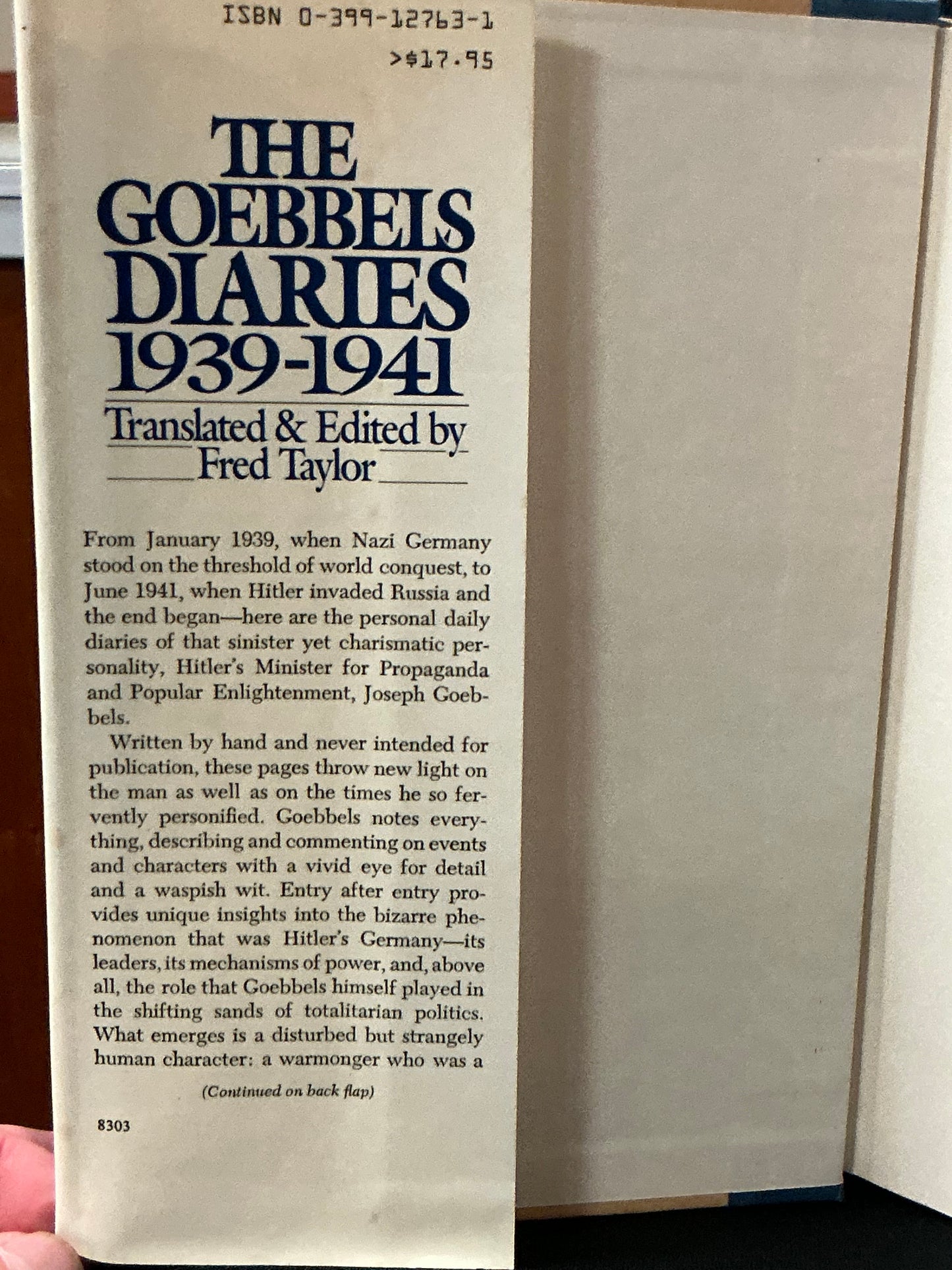 The Goebbels Diaries 1939-1941 Translated by Fred Taylor