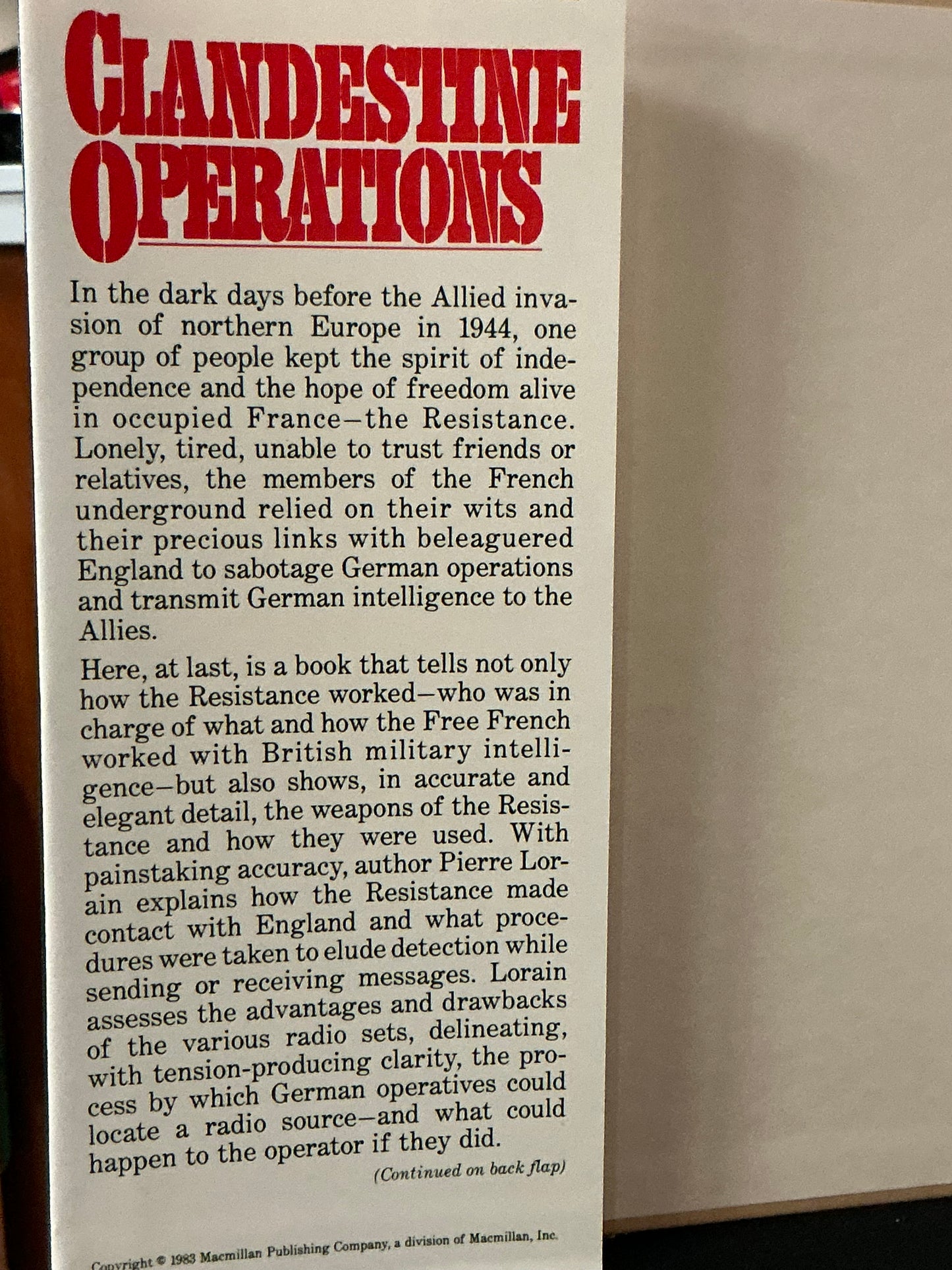 Clandestine Operations by Pierre Lorain