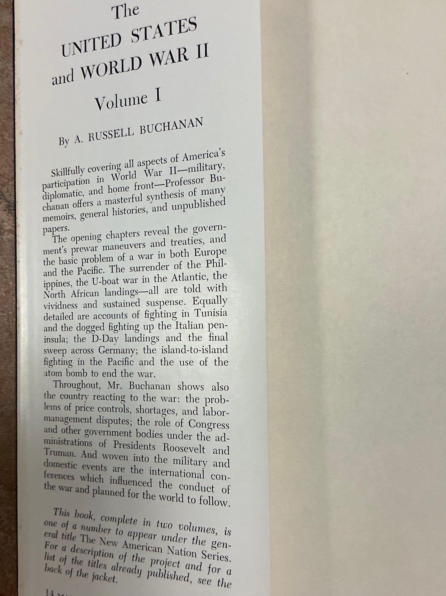 The United States and World War II, 2 Volumes, A. Russell Buchanan