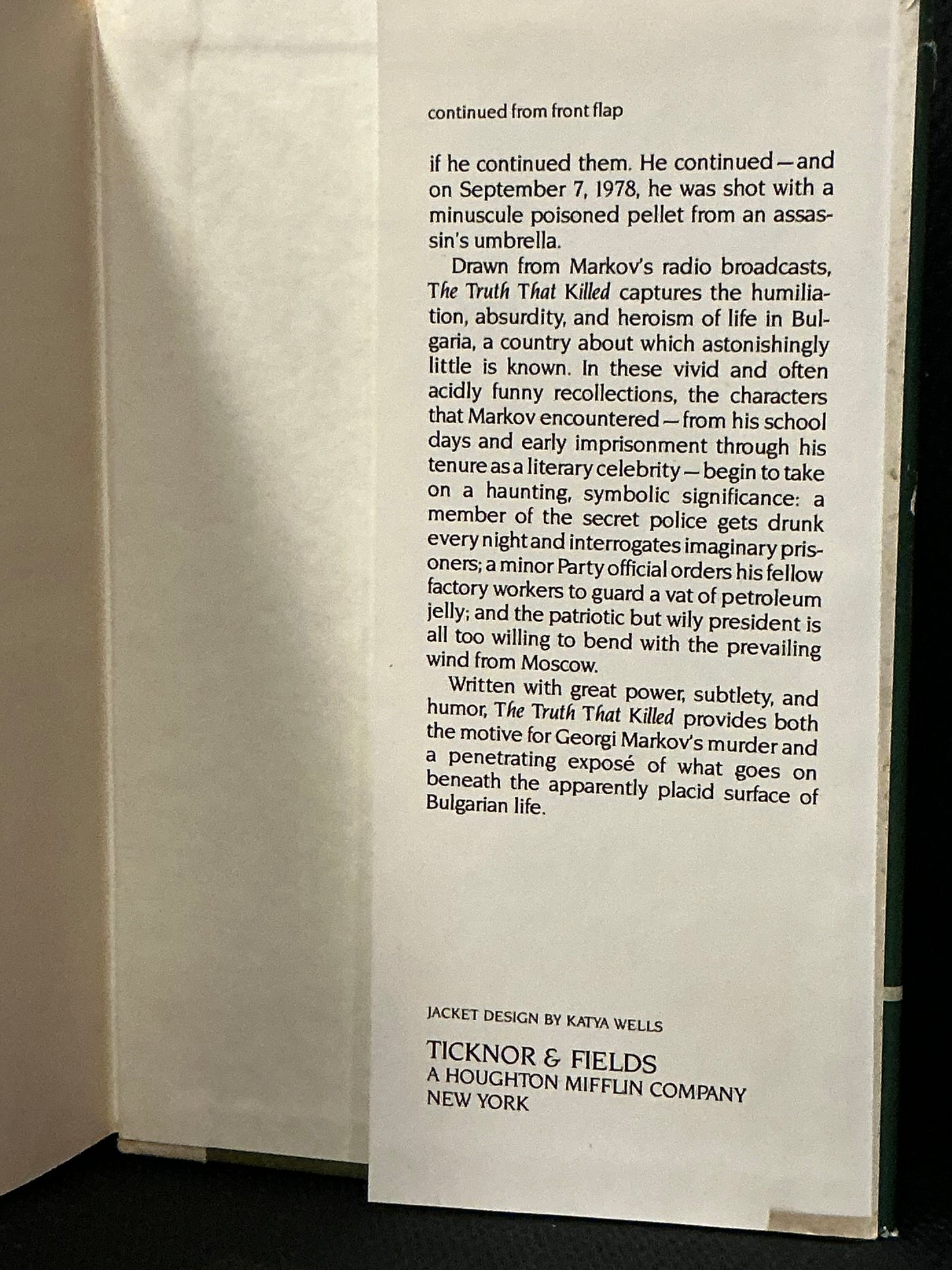The Truth that Killed, Georgi Markov