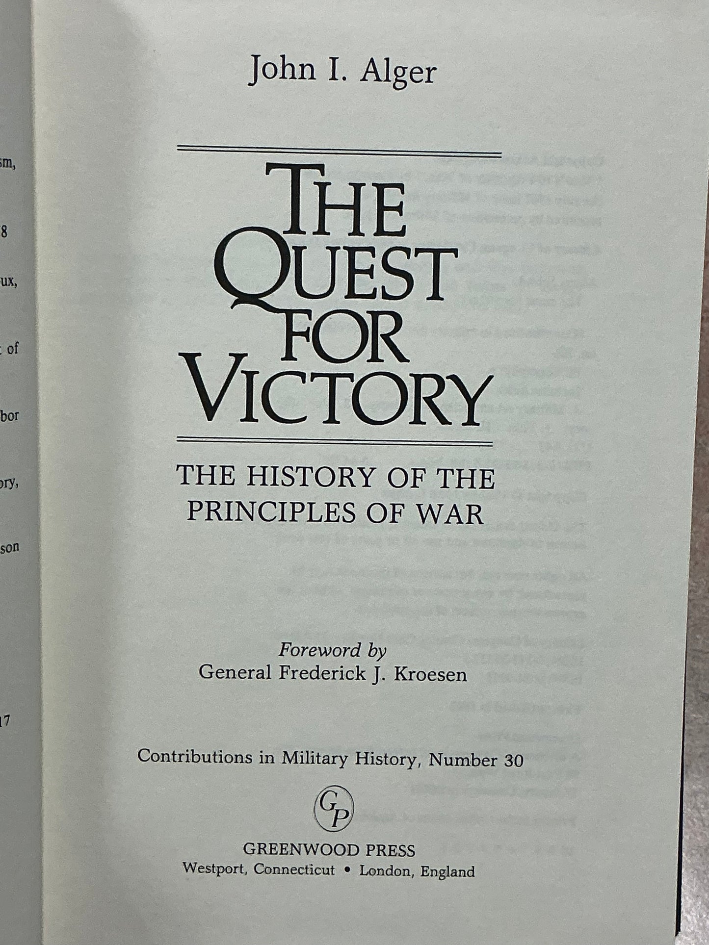 The Quest for Victory by John Alger