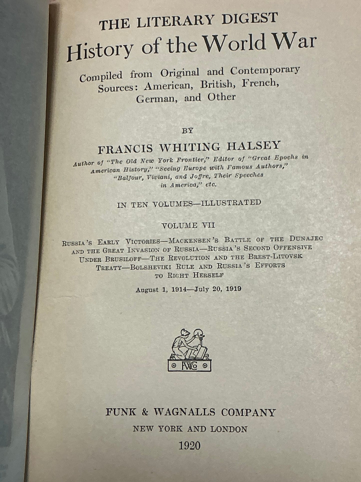 Literary Digest History of the World War vol 7