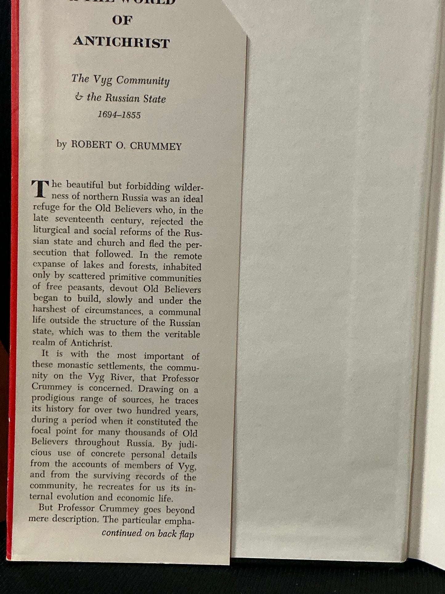 The Old Believers and the World of Antichrist by Robert Crummey