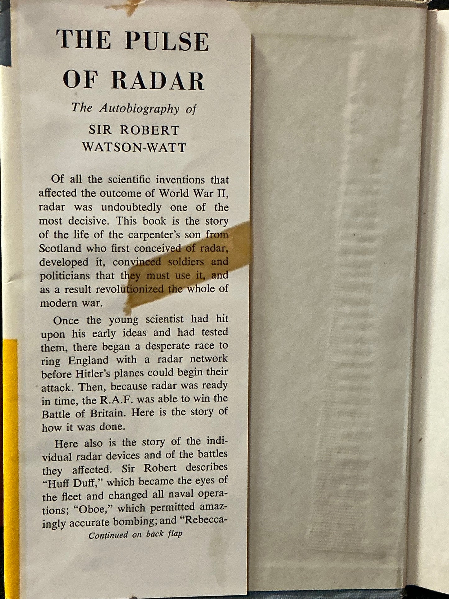 The Pulse of Radar by Sir Robert Watson-Watt
