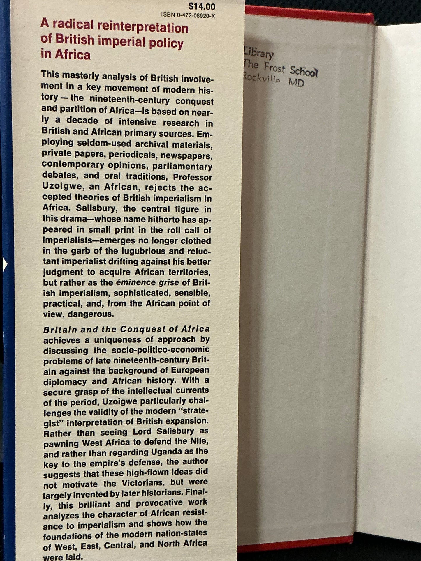 Britan and the Conquest of Africa by G. N. Uzoigwe
