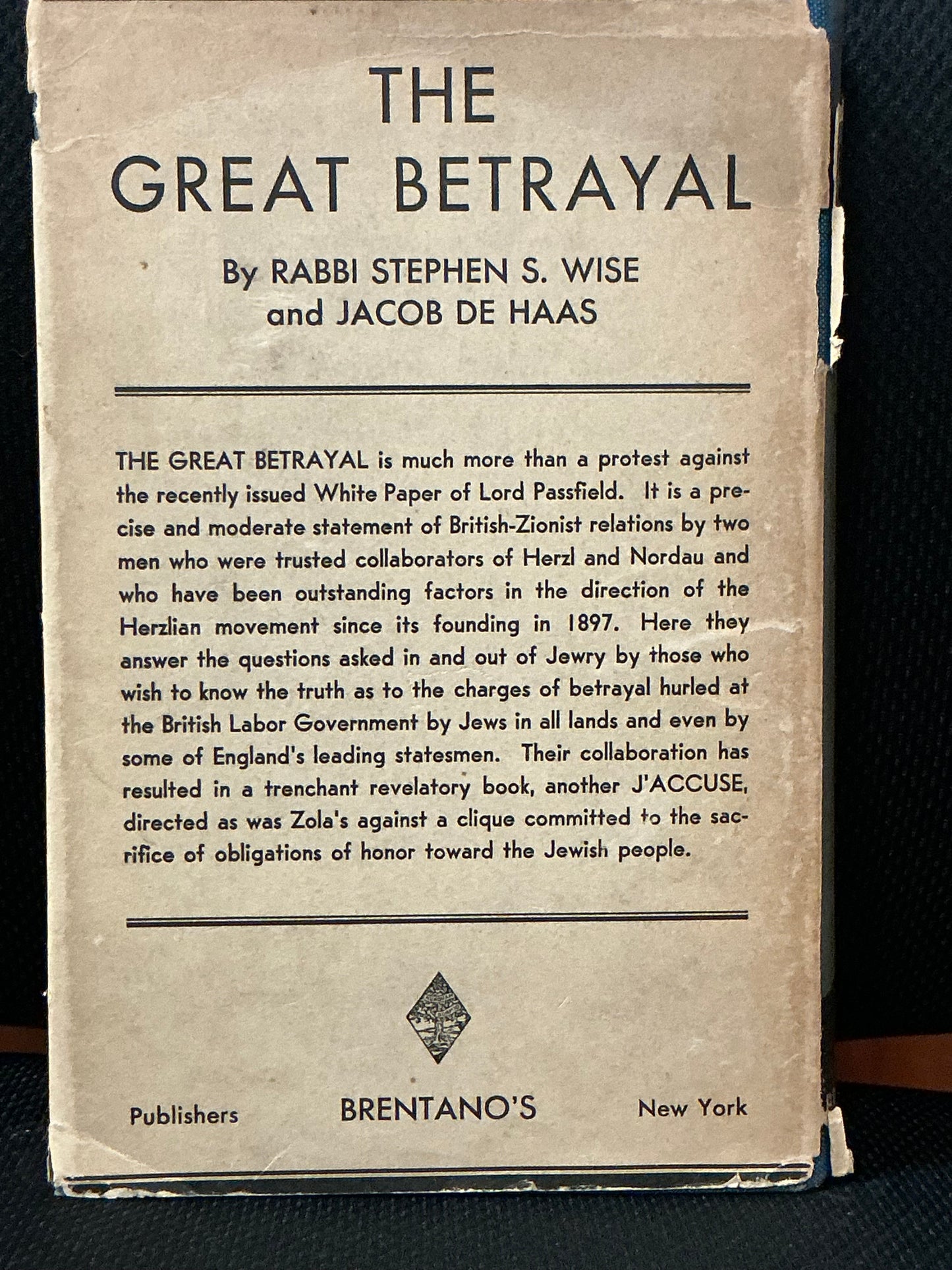 The Great Betrayal by Wise and de Haas