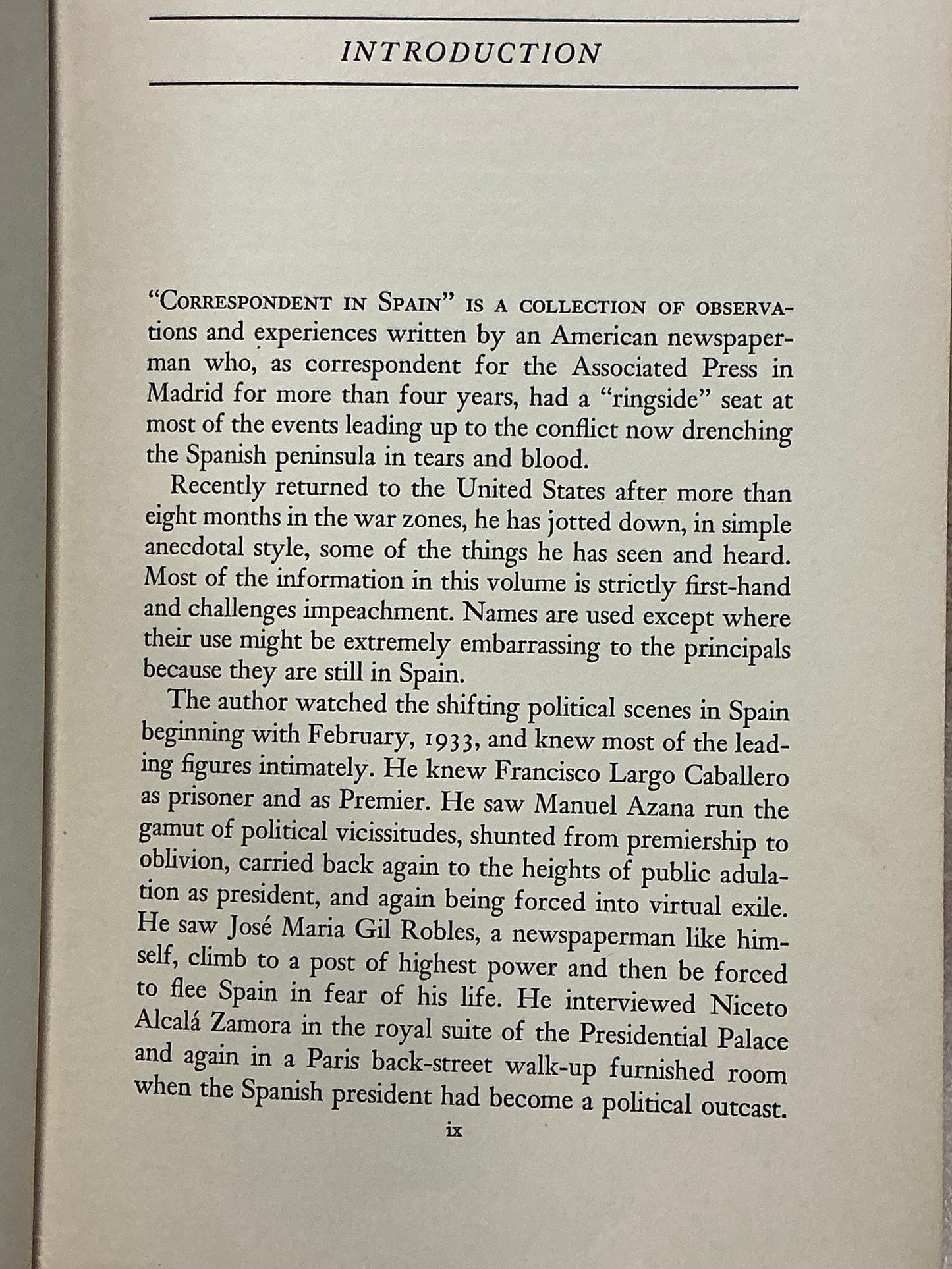Correspondent in Spain by H. Edward Knoblaugh