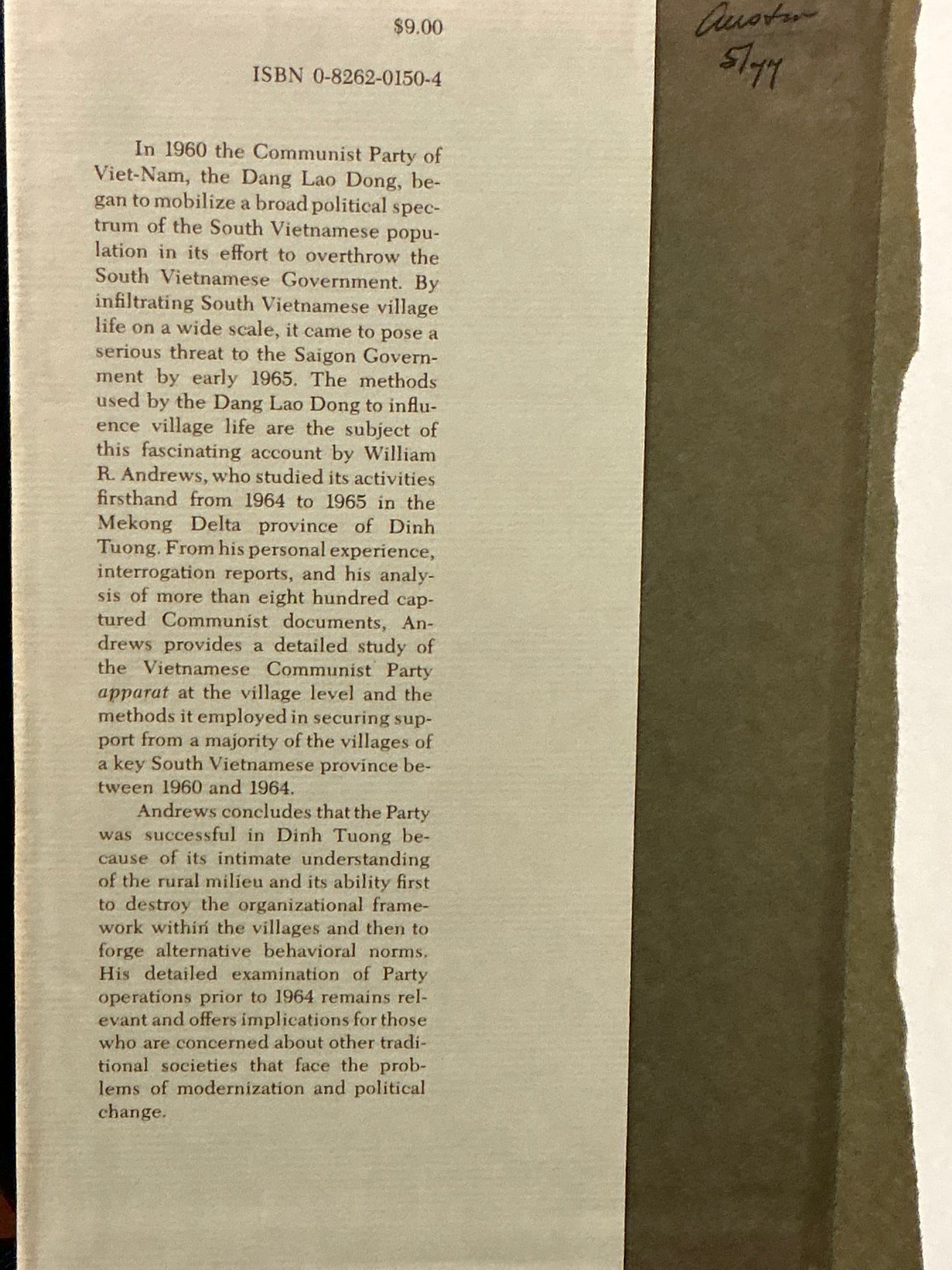 The Village War by William Andrews