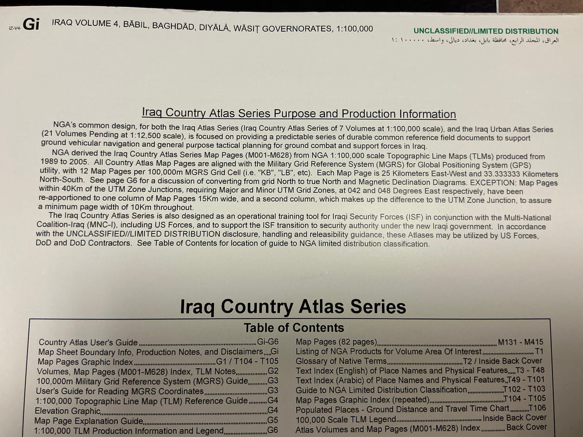 Iraq Country Series, Vol. 4. Scale 1:100,000, First Ed., May 2006