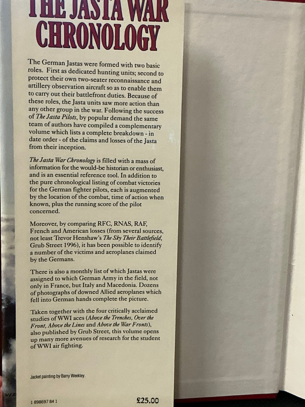 The Jasta War Chronology by Franks, Bailey and Duiven