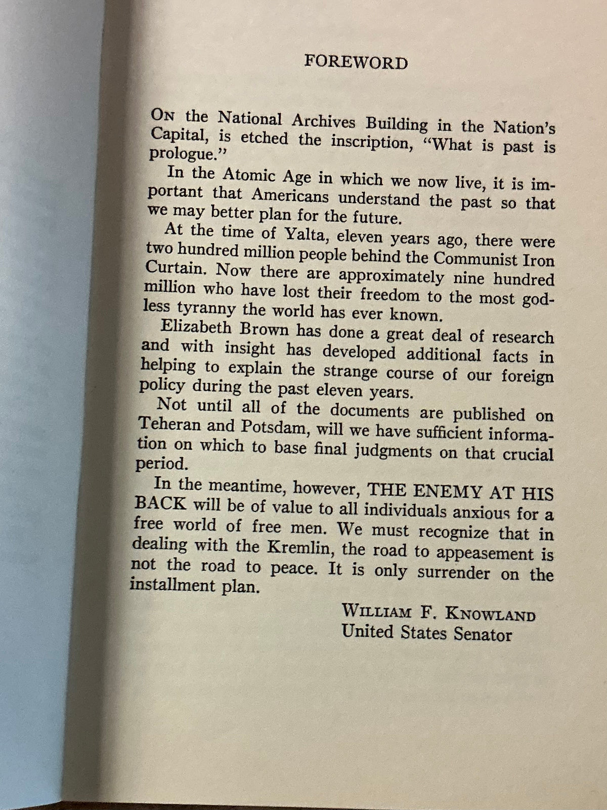 The Enemy at his Back, Elizabeth Churchill Brown