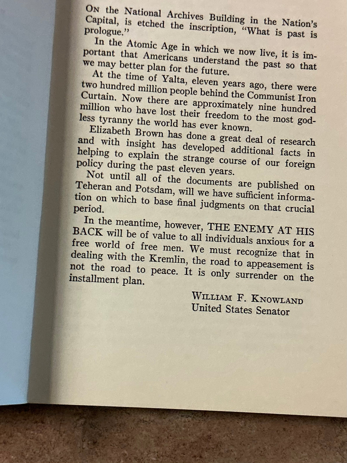 The Enemy at his Back, Elizabeth Churchill Brown